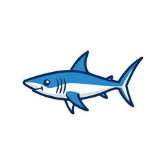 Adorable Cartoon Shark Illustration for Kids Books Websites and Logos