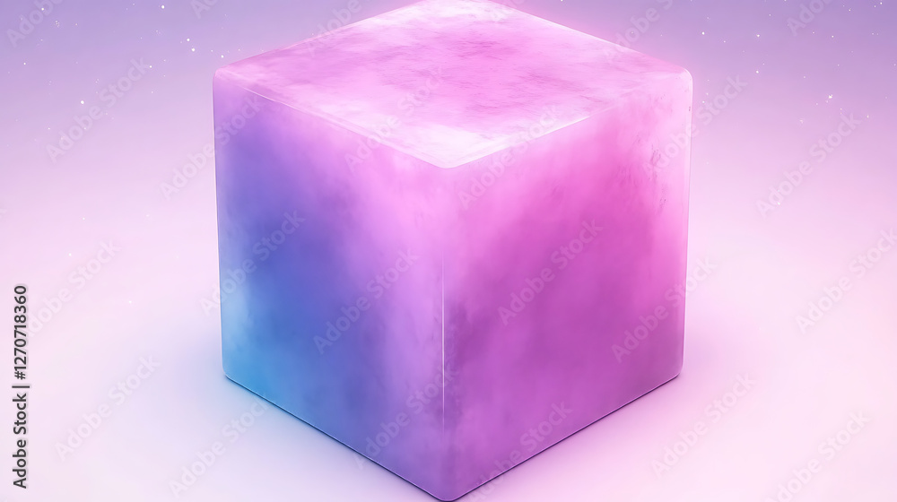 Poster gradient colored cube abstract design geometric conceptual art composition rendering visual artwork