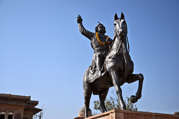 Obraz premium Maharaja Surajmal Equestrian Statue, Bharatpur, Rajasthan