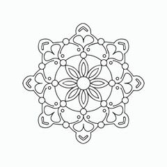 round ornamental round lace pattern. Mandala line art coloring book page
