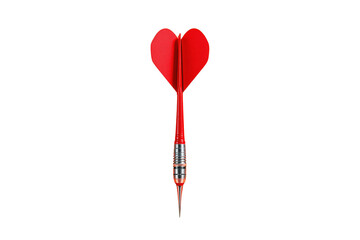 Red dart with heart-shaped fins isolated on white background, symbolizing love, precision, and romance in competition and relationships. Ai generative