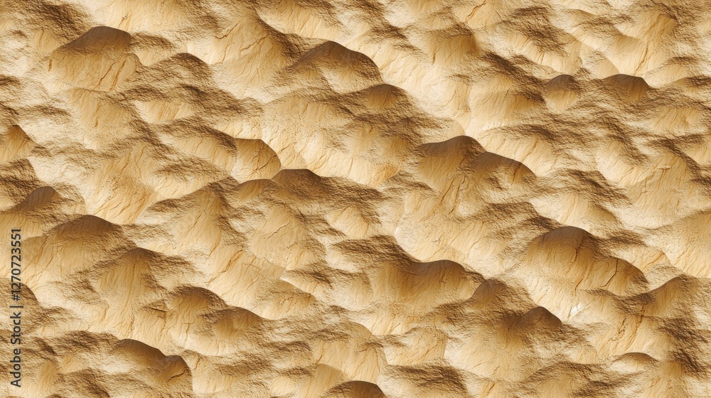 Poster hyper-realistic seamless floating ground texture, intricate wave formations with deep shadows.