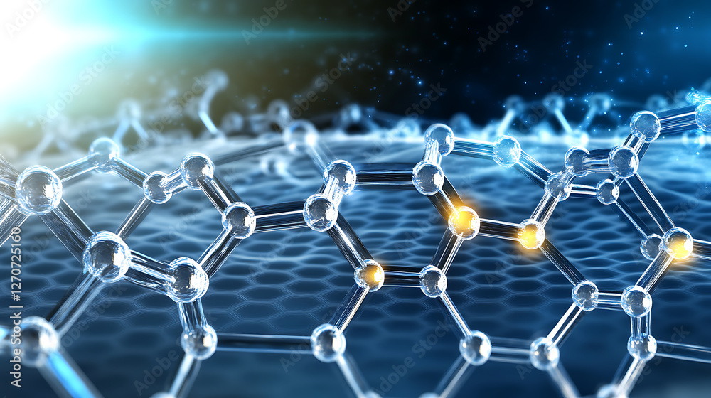Poster hexagonal lattice structure connection molecular network data abstraction background visualization