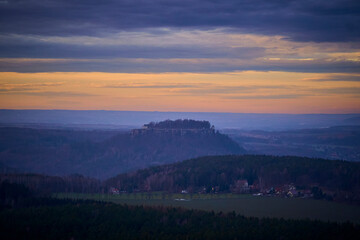 sunset over the mountains