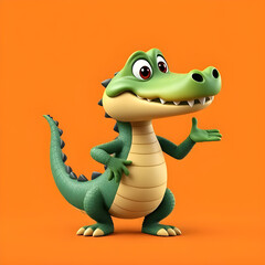 Fototapeta premium Happy Cartoon Crocodile