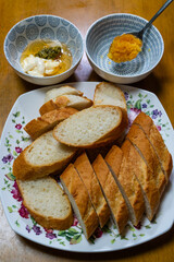 ingredients for making garlic bread