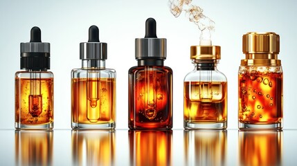 Amber serum bottles studio backdrop