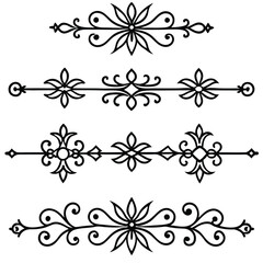 Black Graphic Line Separators Set