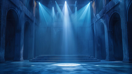 Obraz premium A dark room with a window that lets in sunlight