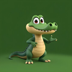 Fototapeta premium Happy Cartoon Crocodile