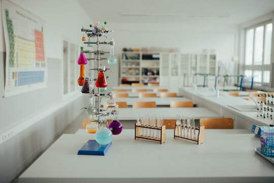 Science lab or specialized classroom for chemistry, biology or physic in school.