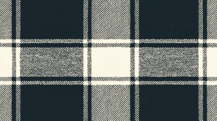 Fototapeta premium Black and White Plaid Seamless Pattern Textured Fabric Design, Checkered Graphic, Repeat Texture, Cloth Background Plaid, Textile