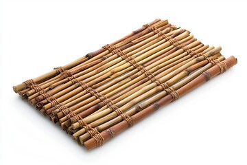 Rattan placemat isolated on white background