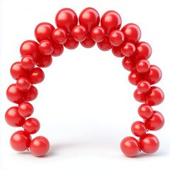 red balloon arch isolated on white background