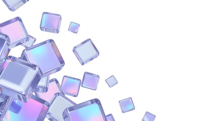 Fantasy space of colorful ice cubes