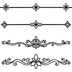 Elegant Flourish Black Line Dividers