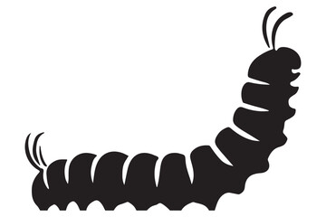 Caterpillar Insect Silhouette Vector Illustration Crawling Nature Design