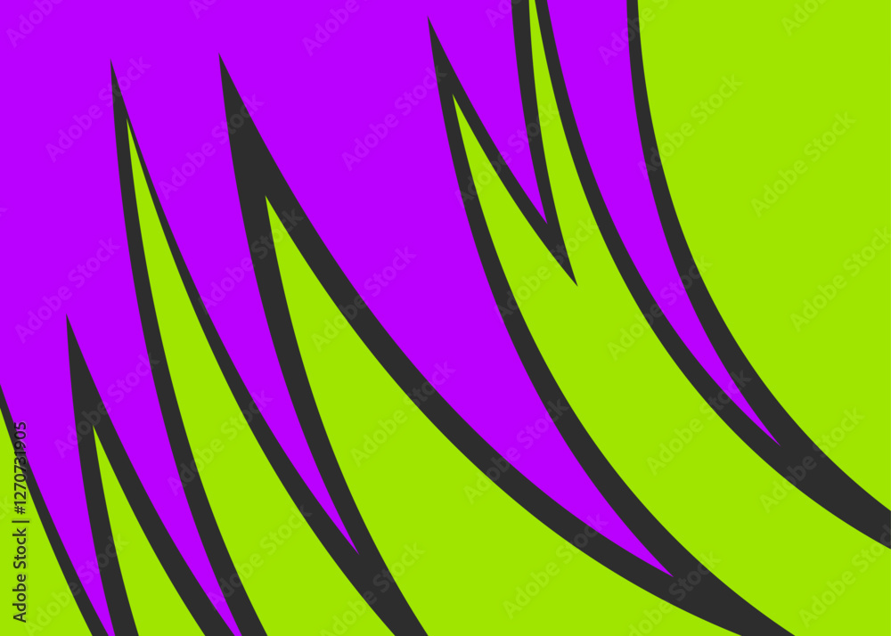 Poster abstract background with curved zigzag line pattern