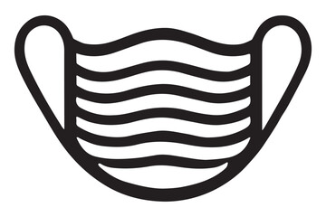 Black and White Face Mask Illustration for Health and Safety