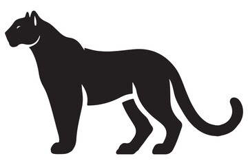 Black Panther Silhouette Standing Vector Illustration Wildlife