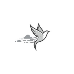 Fototapeta premium Illustration of a Bird in Flight With Motion Trails and Clouds