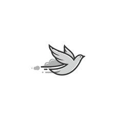 Stylized Illustration of Bird in Flight Symbolizing Freedom and Speed