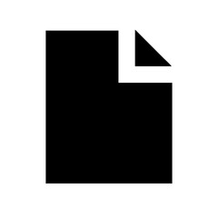 Black and white image of a document icon simple page symbol for a website or application
