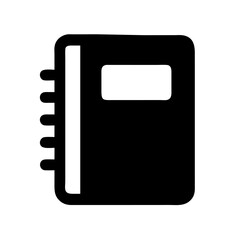 Obraz premium Spiral Bound Notebook Icon Simple Black and White Design