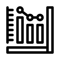 Bar graph line icon