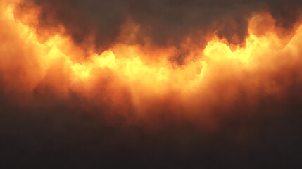 Intense Dark Clouds Illuminated by Fiery Light Sky Scape Atmospheric Drama Visual Narrative