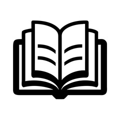 Open Book Icon Black and White Simple Reading Literature Education Knowledge