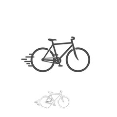 Obraz premium Minimalistic Bicycle Icon Depicting Speed and Motion for Clean Design