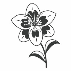black and white flower
