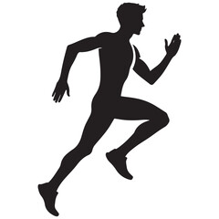 Dynamic Male Runner Silhouette Illustration for Sports and Fitness Design