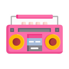 Fototapeta premium Pink Retro Boombox Stereo Cassette Player Music Device