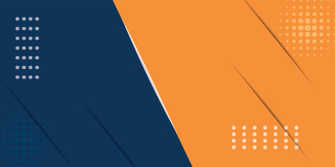 Abstract geometric dark blue and orange square theme overlap background for graphic design.