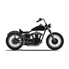 Fototapeta premium Classic Black and White Illustration of a Vintage Motorcycle