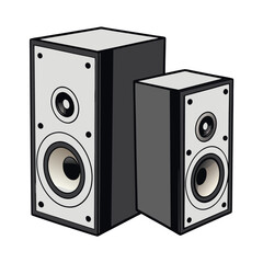 Pair of Stereo Speakers High Fidelity Audio System Home Theater Sound Music Listening Entertainment