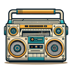 Vintage Boombox Stereo Cassette Player Radio from the 80s