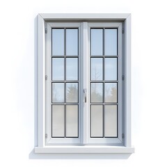 Obraz premium Isolated 3D Window with Double Glazing on White Background