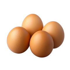 Fresh brown eggs isolated on transparent background.