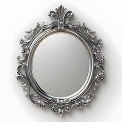 Elegant Wall Mounted Silver Framed Mirror for Home Decor and Interior Design