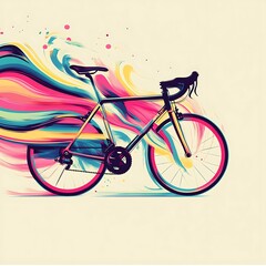 Fototapeta premium Colorful abstract road bike illustration