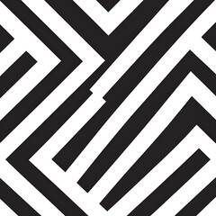 Intricate Geometric Pattern of Black and White Lines Creating Visual Depth and Optical Illusion