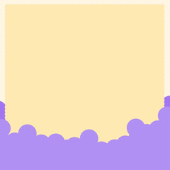 Cute kawaii notepad frame poster and banner background with cloud and starry sky.