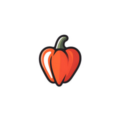An elegant flat design of a bell pepper transparant background png