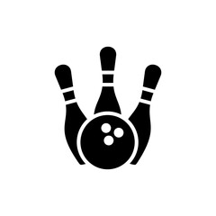 Bowling icon vector illustration. bowling ball and pin sign and symbol.