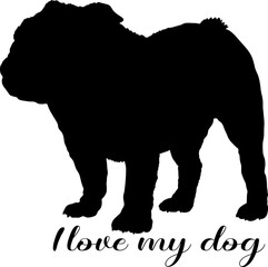 dog silhouette, dog, dog breeds, logo, vector, silhouette, i love my dog, animal, illustration, icon, sign, design, black, symbol, pet, love

