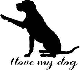 dog silhouette, dog, dog breeds, logo, vector, silhouette, i love my dog, animal, illustration, icon, sign, design, black, symbol, pet, love
