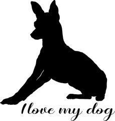 dog silhouette, dog, dog breeds, logo, vector, silhouette, i love my dog, animal, illustration, icon, sign, design, black, symbol, pet, love
